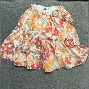 Abercrombie & Fitch Floral Mini Skirt - Orange, Pink, Cream Size XS
